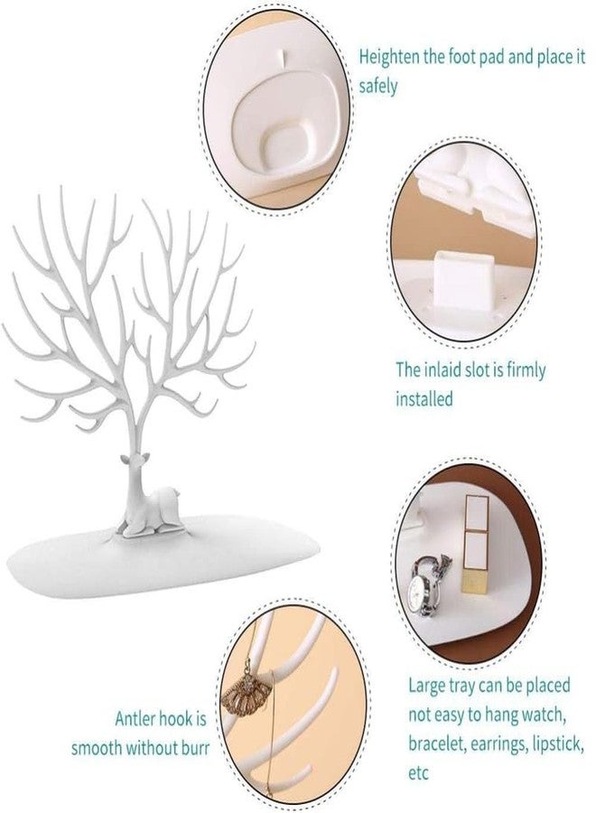 Drumstone 𝟏𝟓 𝐘𝐞𝐚𝐫𝐬 𝐆𝐮𝐚𝐫𝐚𝐧𝐭𝐞𝐞 Jewelry organizer rack deer antler tree design, plastic stand holder for necklaces earrings bracelets decorative use - Image 2